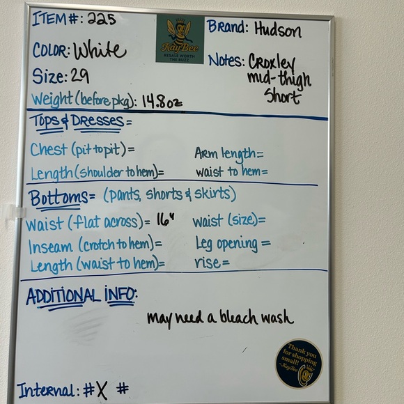 Hudson Jeans Croxley White Mid-Thigh Denim Shorts Size 29 - Picture 4 of 4